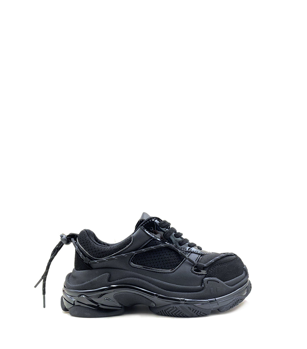 Sleek Eco-Friendly Black Sneakers Four