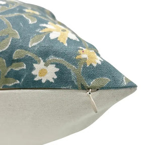 Artfully Hand Made Block Thick Cotton White Pillow Cover -Aradhana