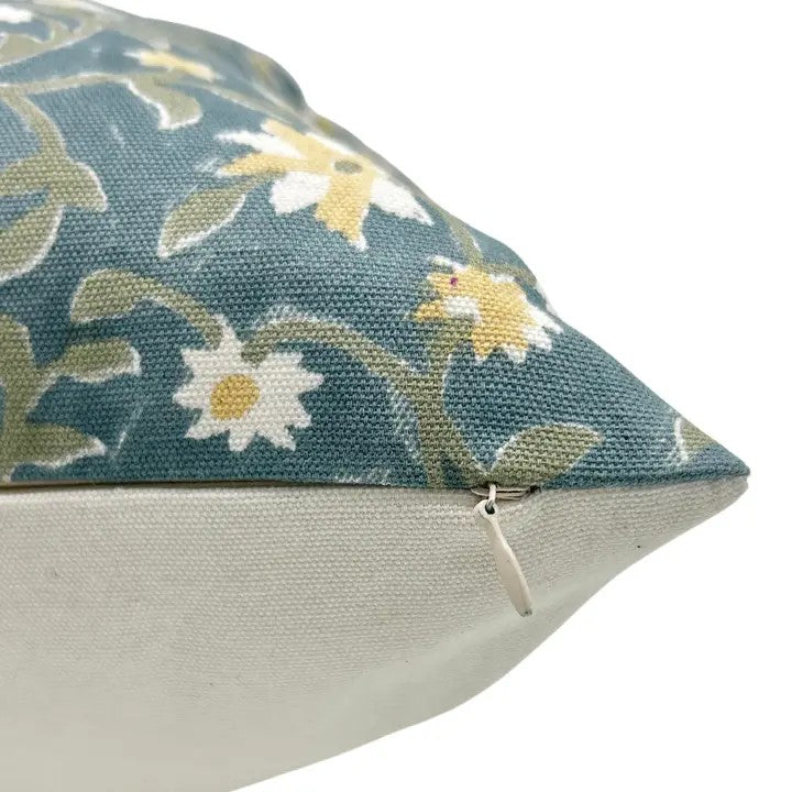 Artfully Hand Made Block Thick Cotton White Pillow Cover -Aradhana