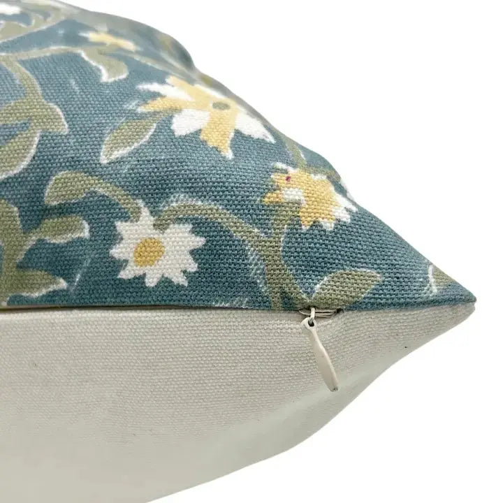 Artfully Hand Made Block Thick Cotton White Pillow Cover -Aradhana