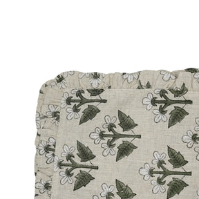 Decorative Block Print Frill Viscose Linen Napkins Set of 4 - Chahat