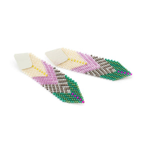 COLOR GEOMÉTRICO Miyuki Thick Feather Earrings