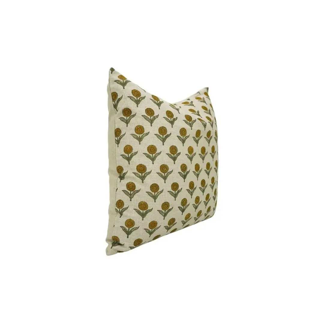 Stylish Block Print Boho Pure Linen Pillow Cover- Ganda Pushp
