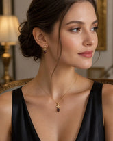 Yellow Gold Garnet Necklace