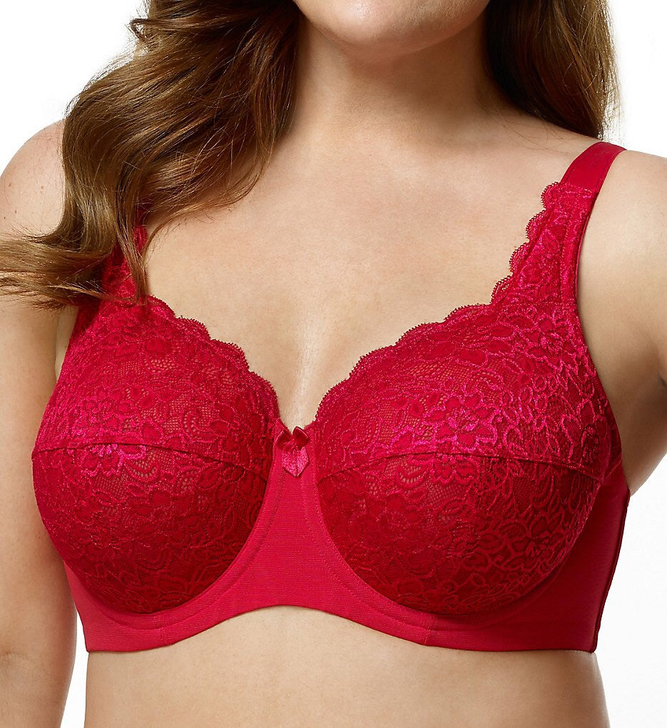 Elila Stretch Lace Full Coverage Underwire Red