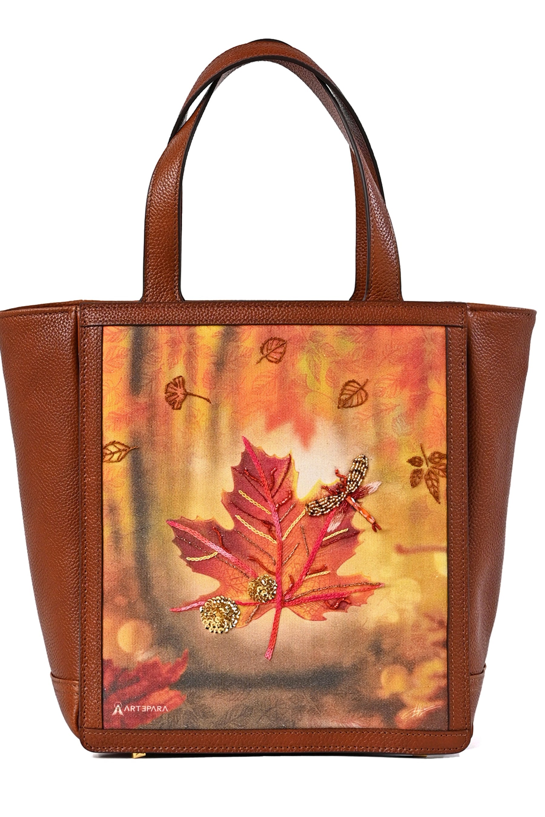 Artisanal Embroidered Autumn Mini Tote