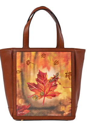 Artisanal Embroidered Autumn Mini Tote