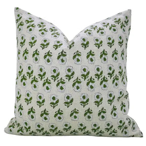 Artisan Hand-Carved Made Block Printed Pure Linen Pillow Cover - Ashoka