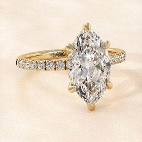 Marquise Diamond Hidden Halo Engagement Ring