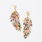 Multi Color Monstera Earrings