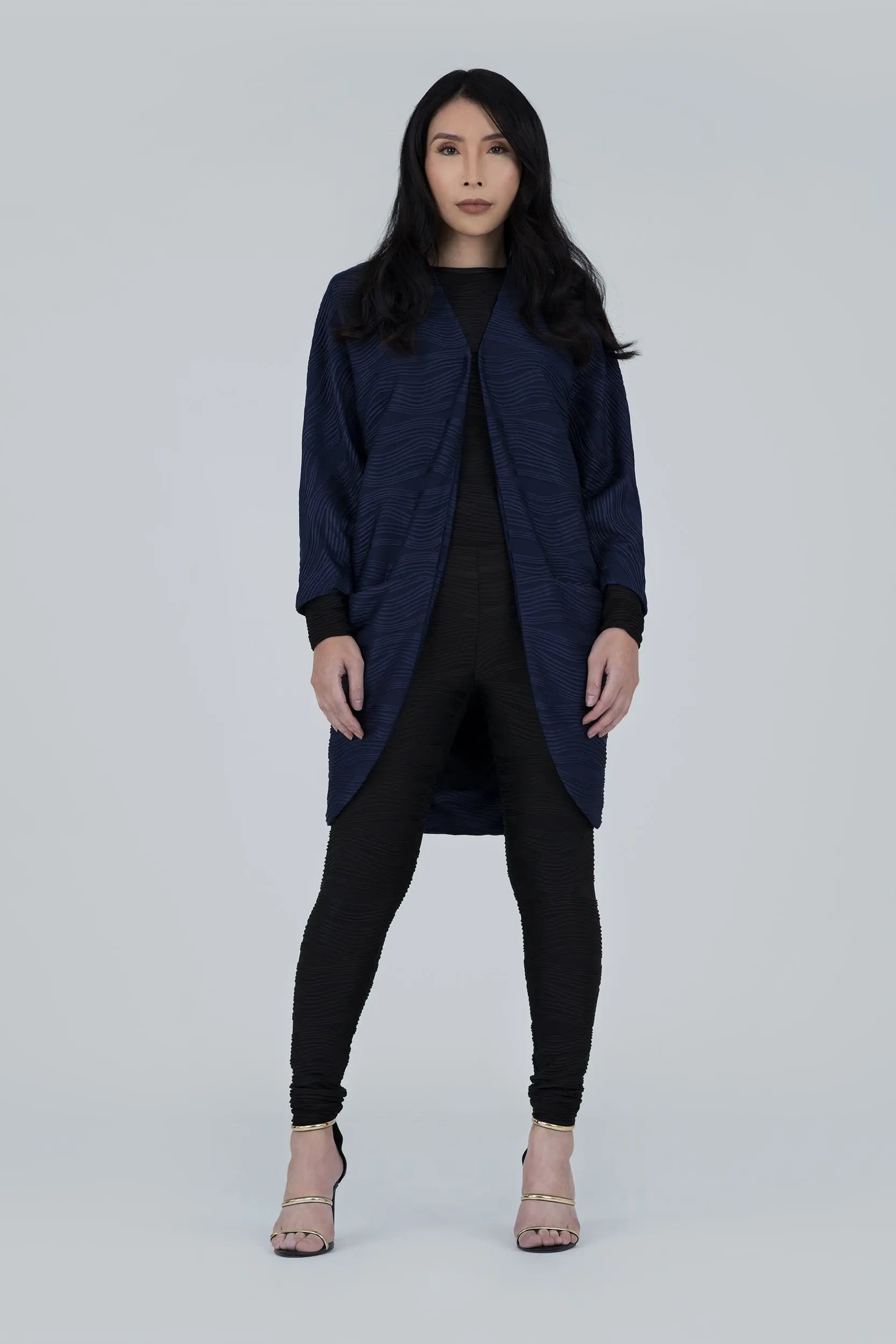 Conwave Knit Big Pocket Kimono Coat