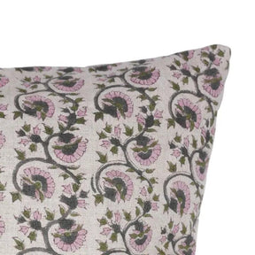 Decorative Hand-Carved Hand Block Printed Design Pure Linen Pillow Cover- Gul Naaz