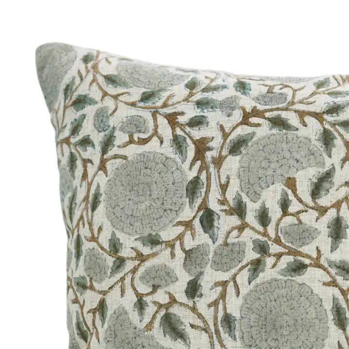 Bohemian Hand Block Print Viscose Linen Pillow Cover - Karwa Chauth