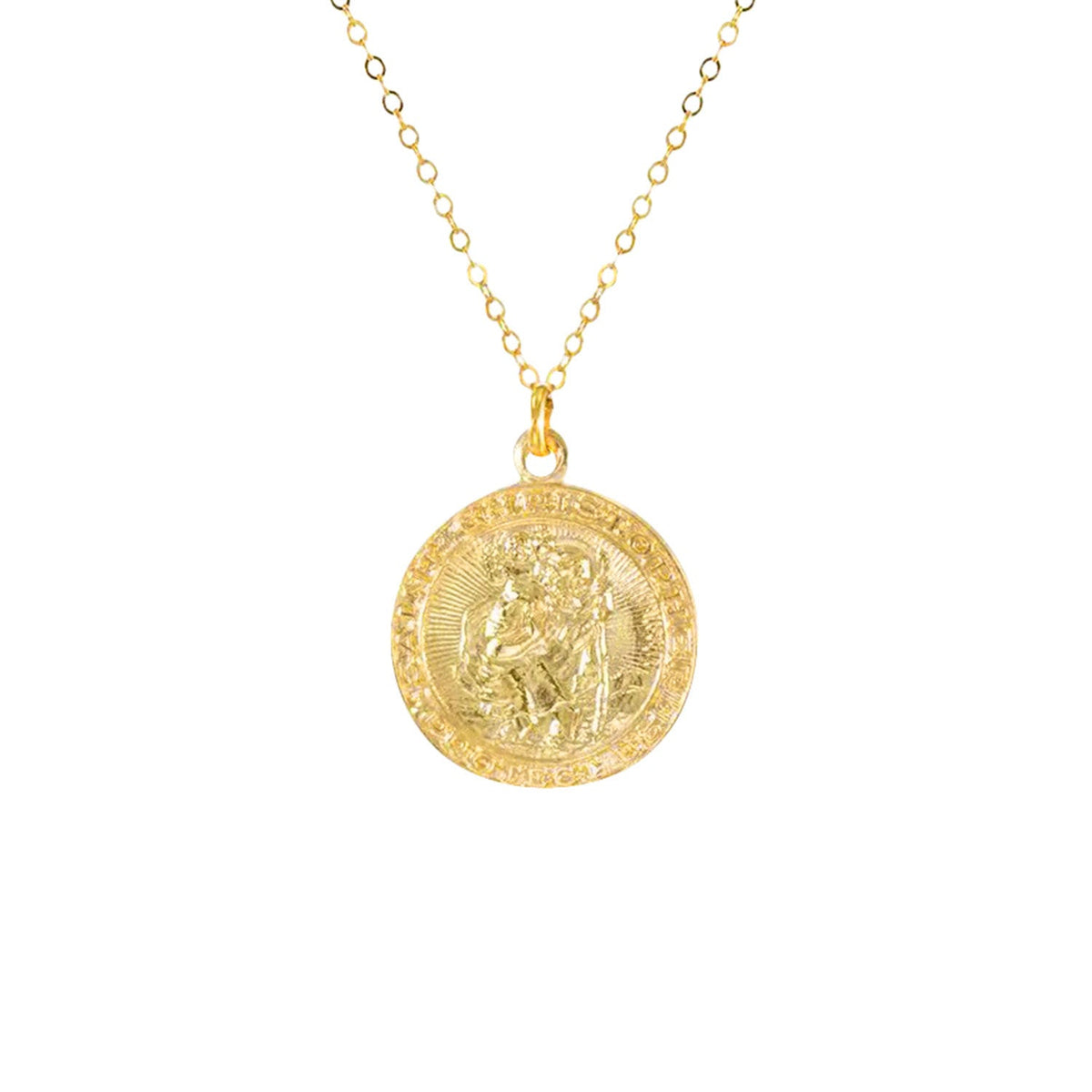 St Christopher 18k Gold Charm Necklace