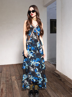 Alexa Orchid Silk Maxi Dress