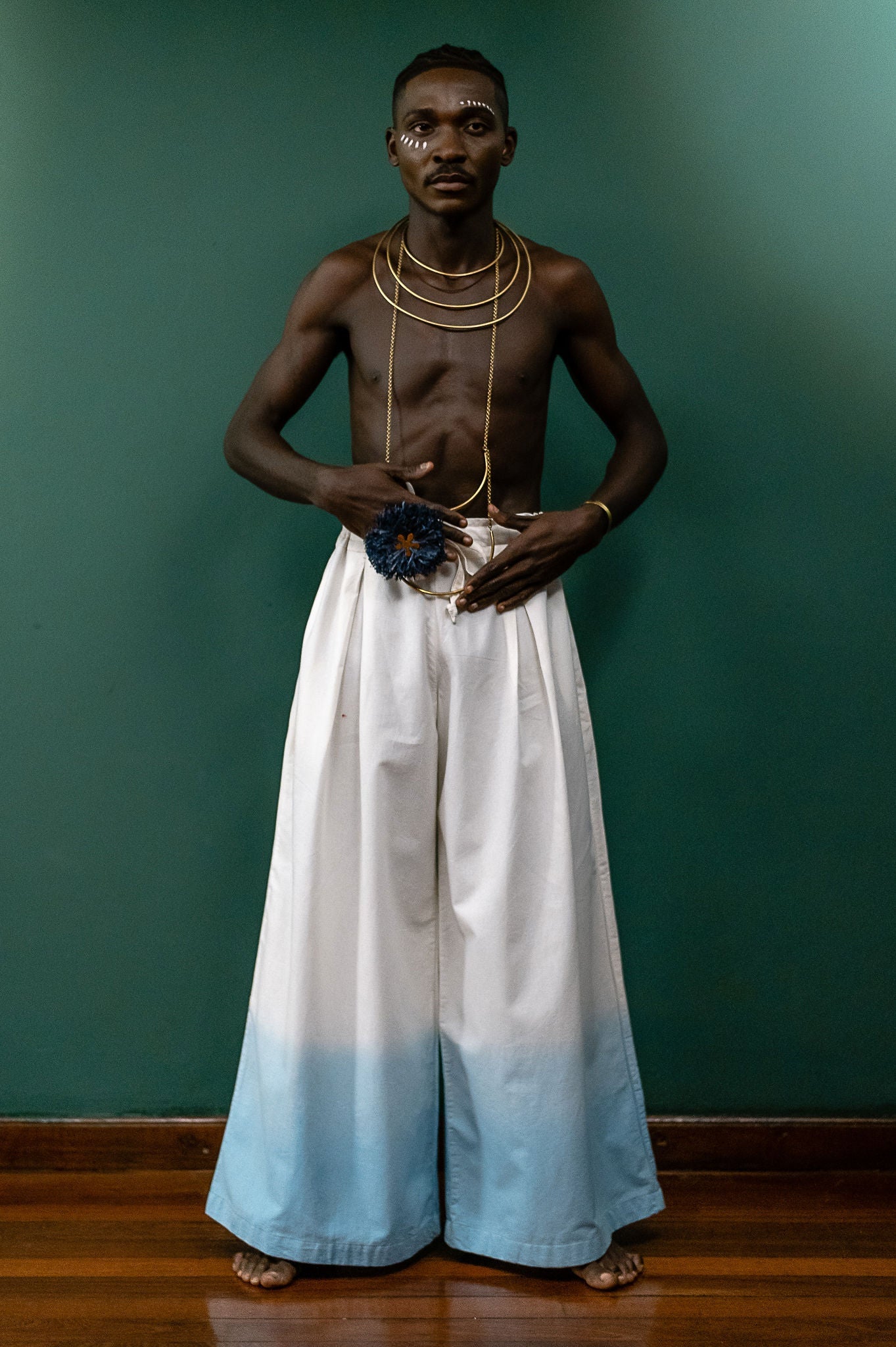Air Draped E-leg Ombrã© Trousers