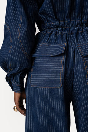 Denim Pinstripe JAKKI Jumpsuit