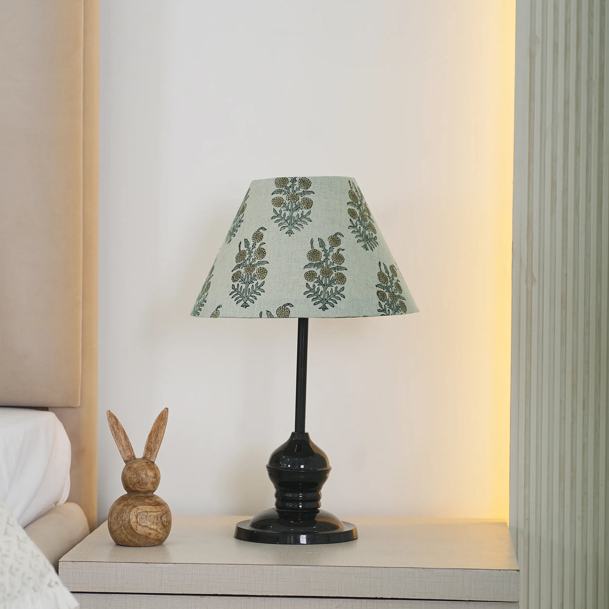 Handmade Linen Blend Floral Block Print Lampshade – Hajara