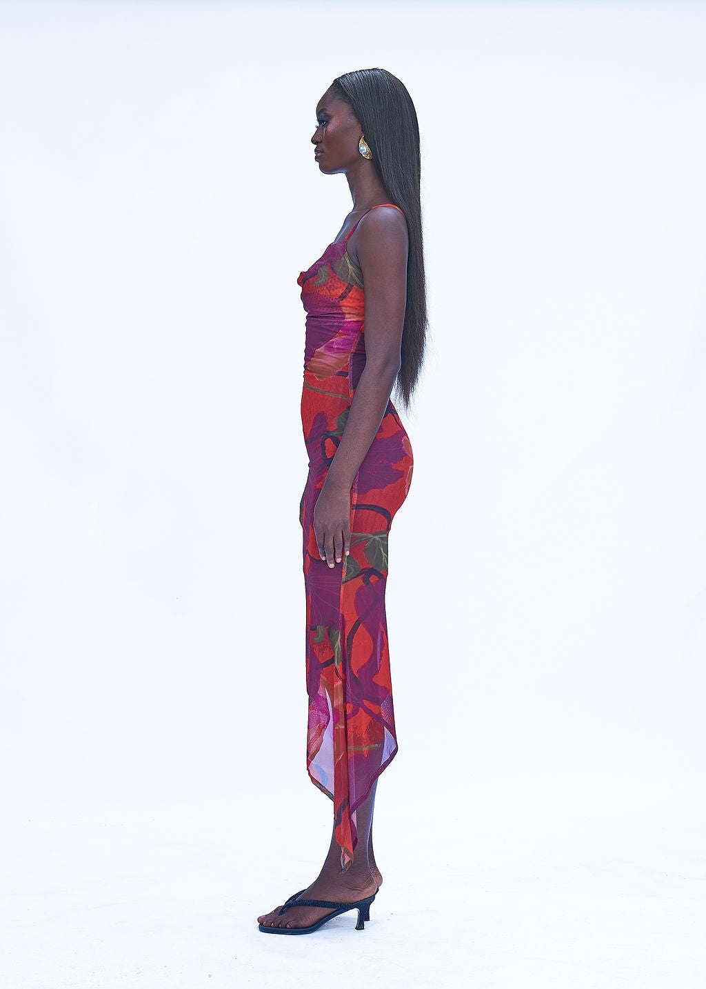 CHAY MESH DRESS  - ORANGE CALA