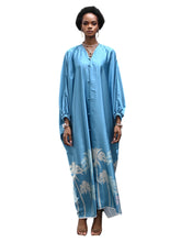 Azure Palm Print Caftan