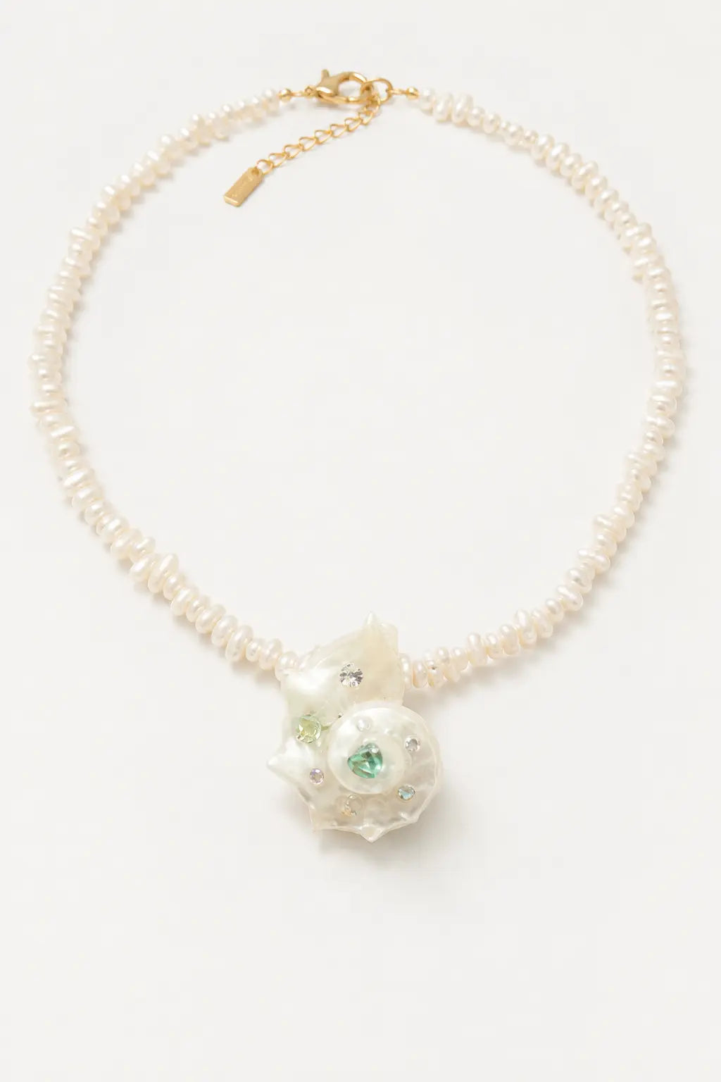 The Sirena Freshwater Pearl & Conch Shell Pendant Necklace