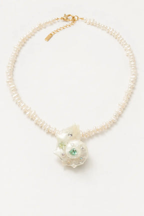 The Sirena Freshwater Pearl & Conch Shell Pendant Necklace