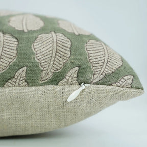 Stylish Block Print Thick Linen Cushion Cover - Panchi