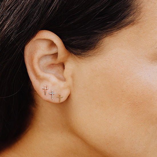 Cross Mini Stud Earring