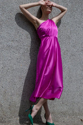 Roman Fuchsia Satin Dress