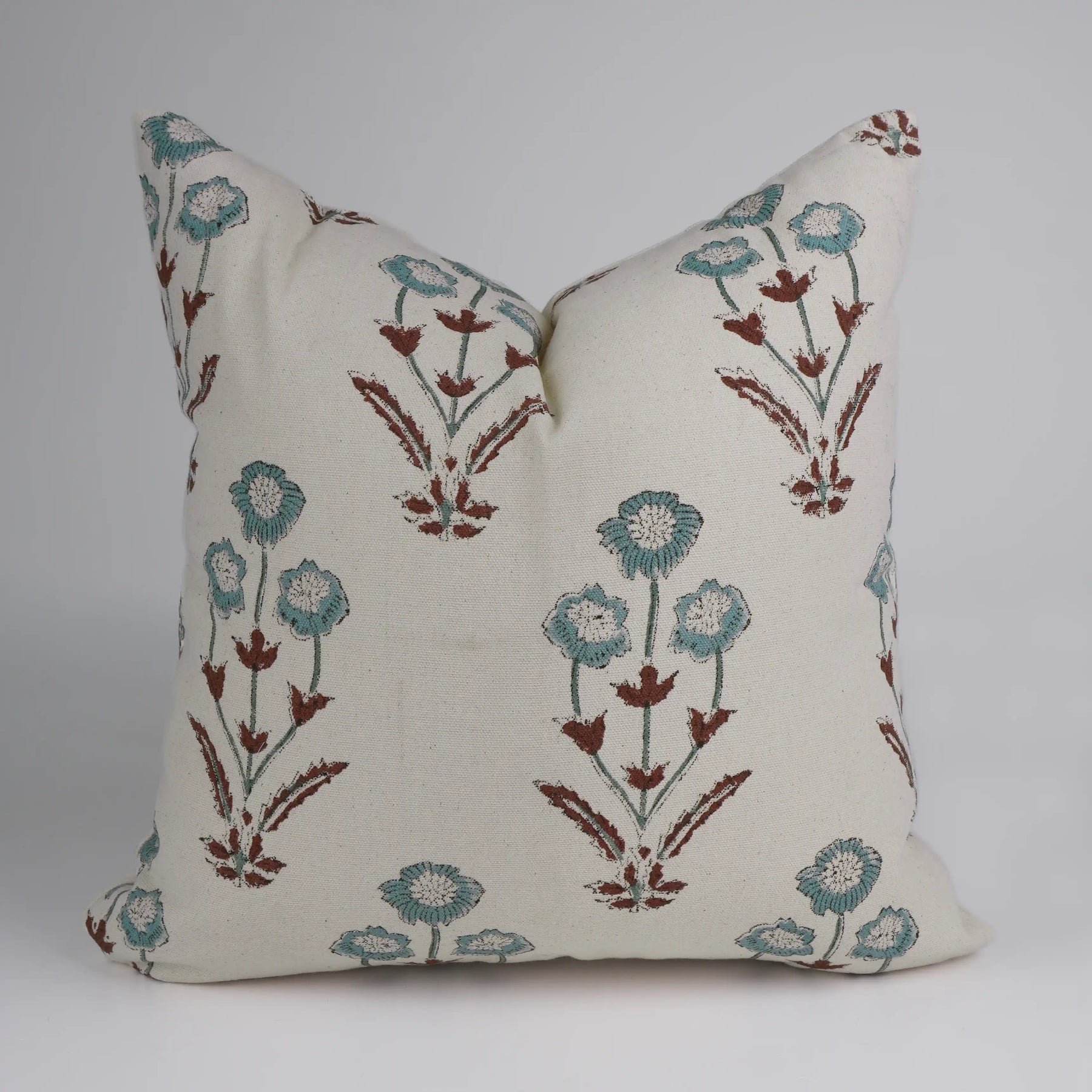 Duck Canvas Hand Block Print Living Cushion Cover - Amitabh
