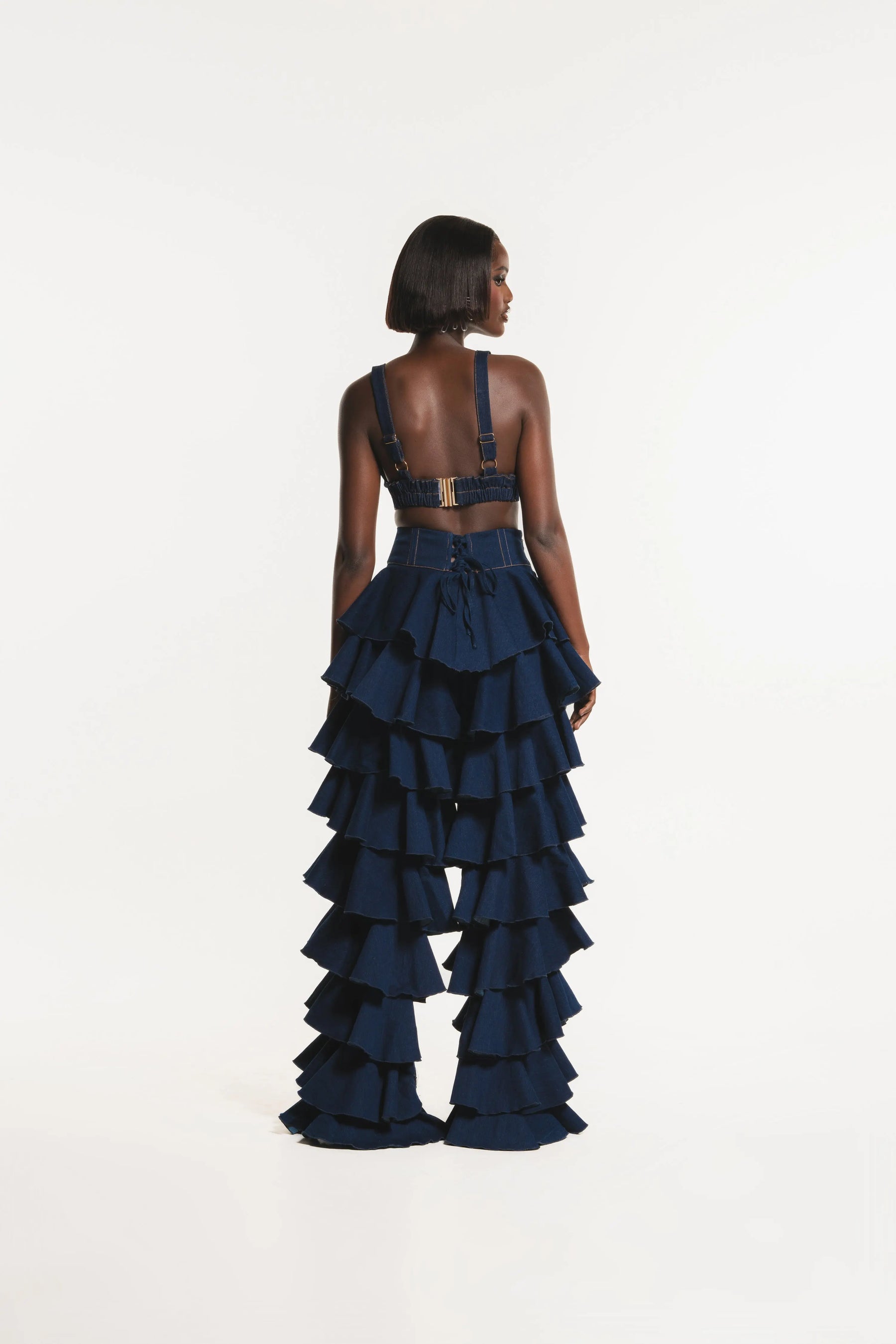 Denim DARIA Ruffle Pants