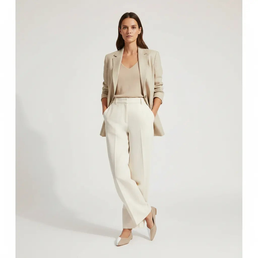 Lola Pointed Two-Tone Leather Flats