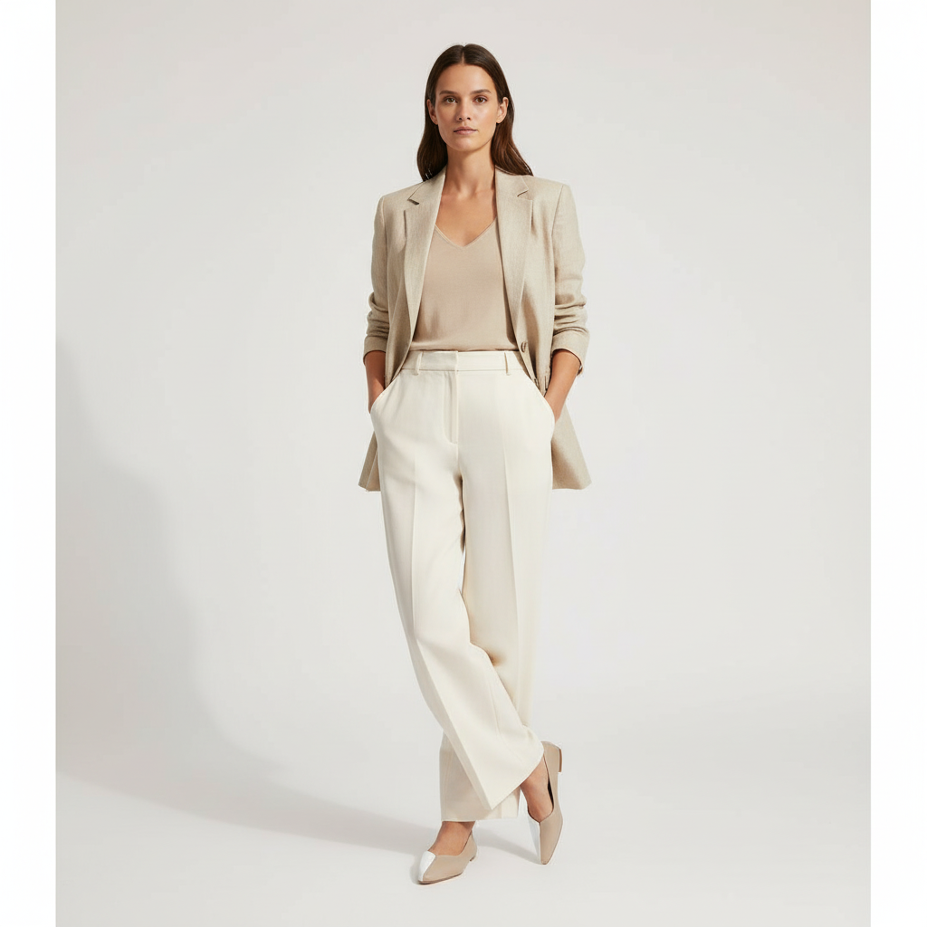 Lola Pointed Two-Tone Leather Flats