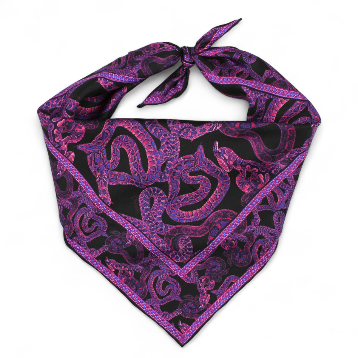 Silk Serpent Noir Scarf - Small