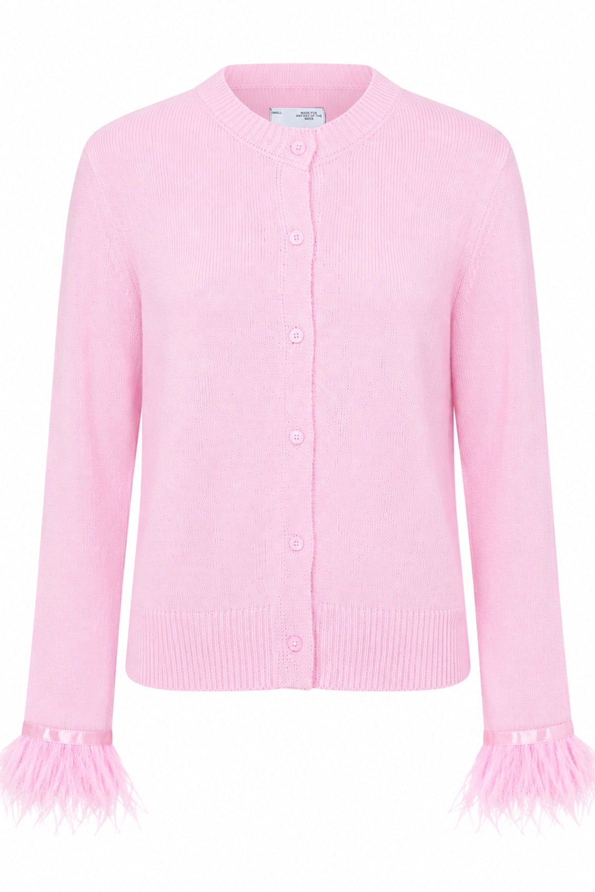 NEMI FEATHER TRIM KNIT CARDIGAN