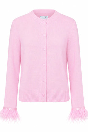 NEMI FEATHER TRIM KNIT CARDIGAN