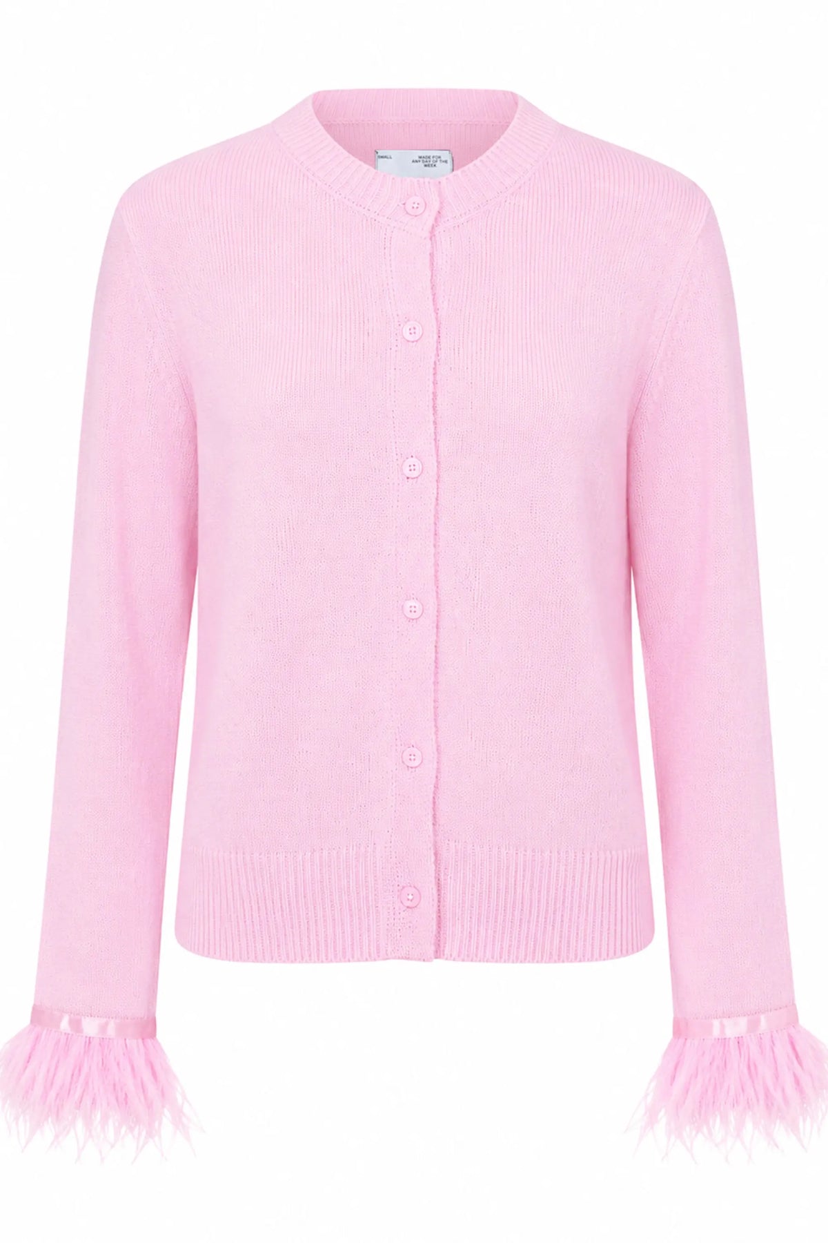 NEMI FEATHER TRIM KNIT CARDIGAN