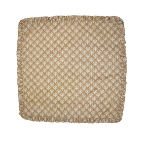 Block Print Pure Linen Table Napkins Set of 4 with Frill - Trishul