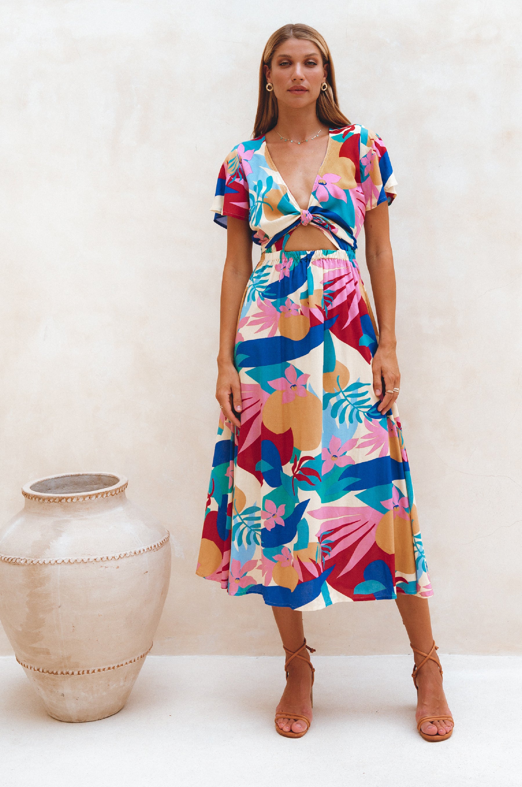 Samara Convertible Midi Dress - Havana