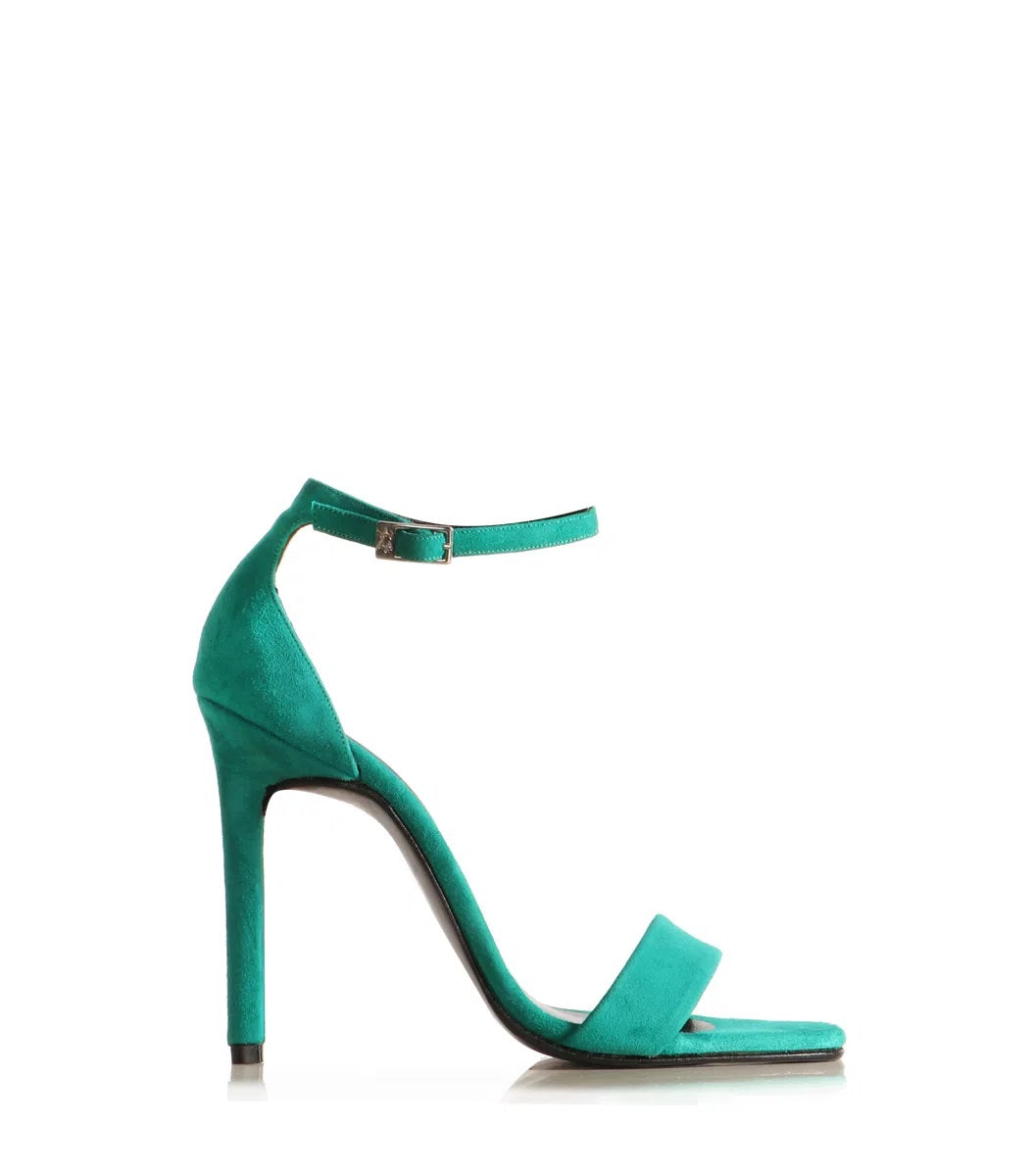 Emerald Suede Luxe Heels Bar10