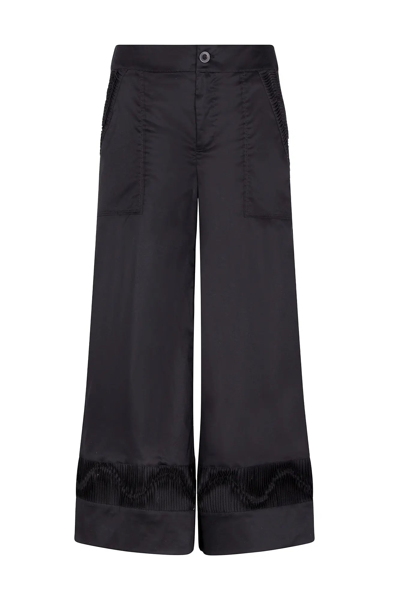 Viena Sculptural Hem Trouser | Black