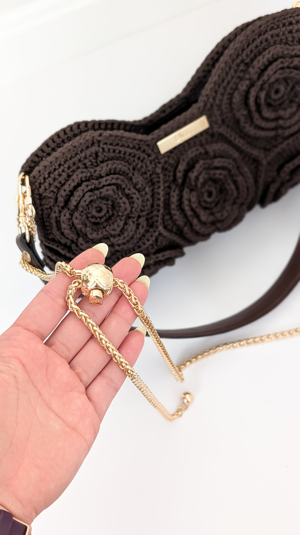 Aurora Tote | Crochet Handmade Bag | Color Dark Chocolate Brown