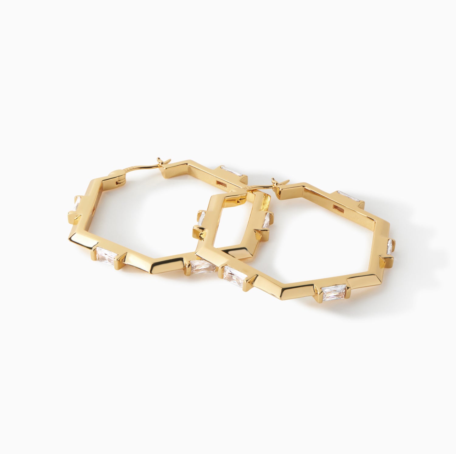 The Claire Hexagon Hoop Earrings - Medium