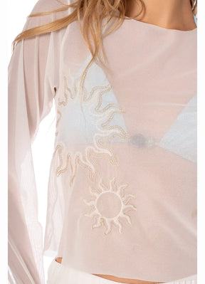 CRYSTAL SHORE CARLOTA MESH SWEATER 9536