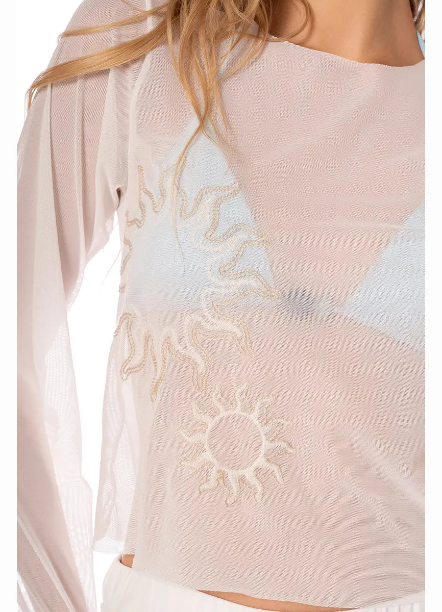 CRYSTAL SHORE CARLOTA MESH SWEATER 9536