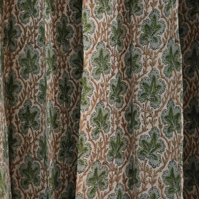 Floral Block Print Design Pleated Curtain -  Pushp Samitha