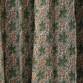 Floral Block Print Design Pleated Curtain -  Pushp Samitha
