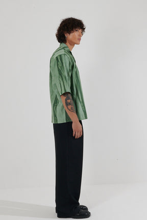 Banco Green Sun-Faded Camp Collar Shirt