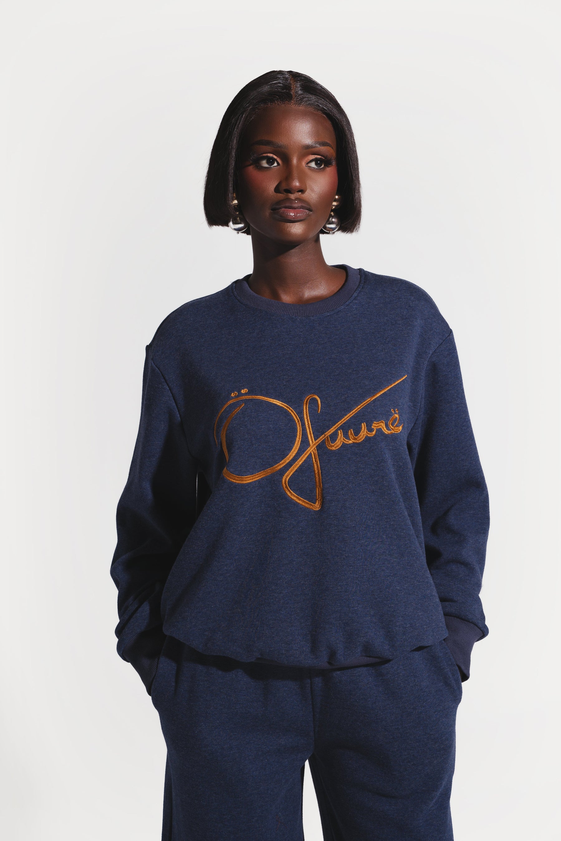 OFUURE Plush fleece SET in DENIM BLUE