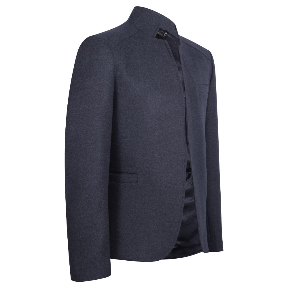 Basic gray blazer with military collar